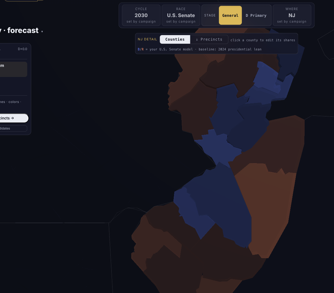 ElectionsMCP New Jersey county map used as an organization geography preview
